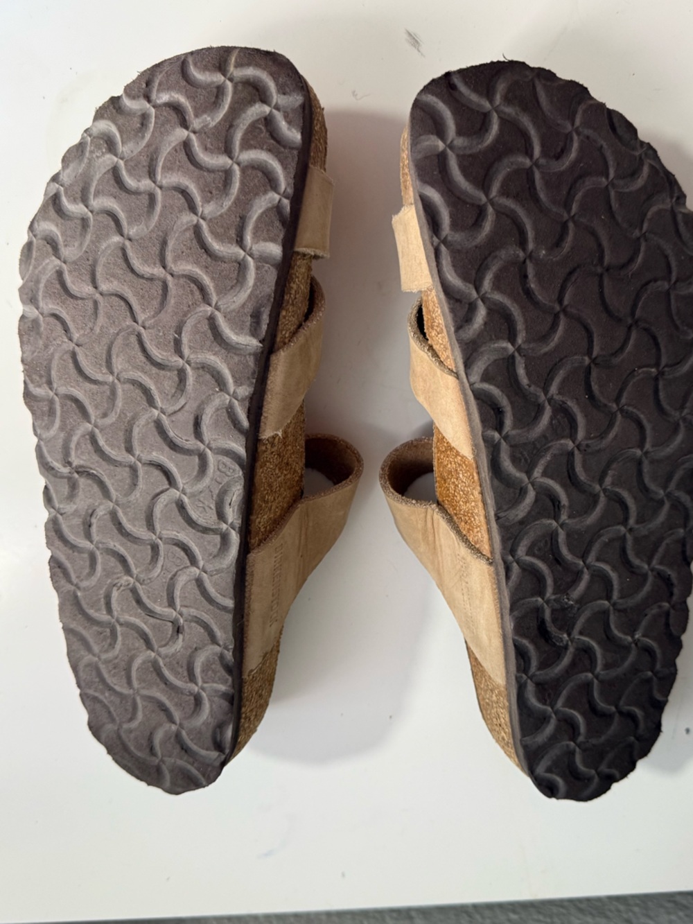 Birkenstock Women size 6 Tan Triple-Strap Suede Sandals - Picture 4 of 6
